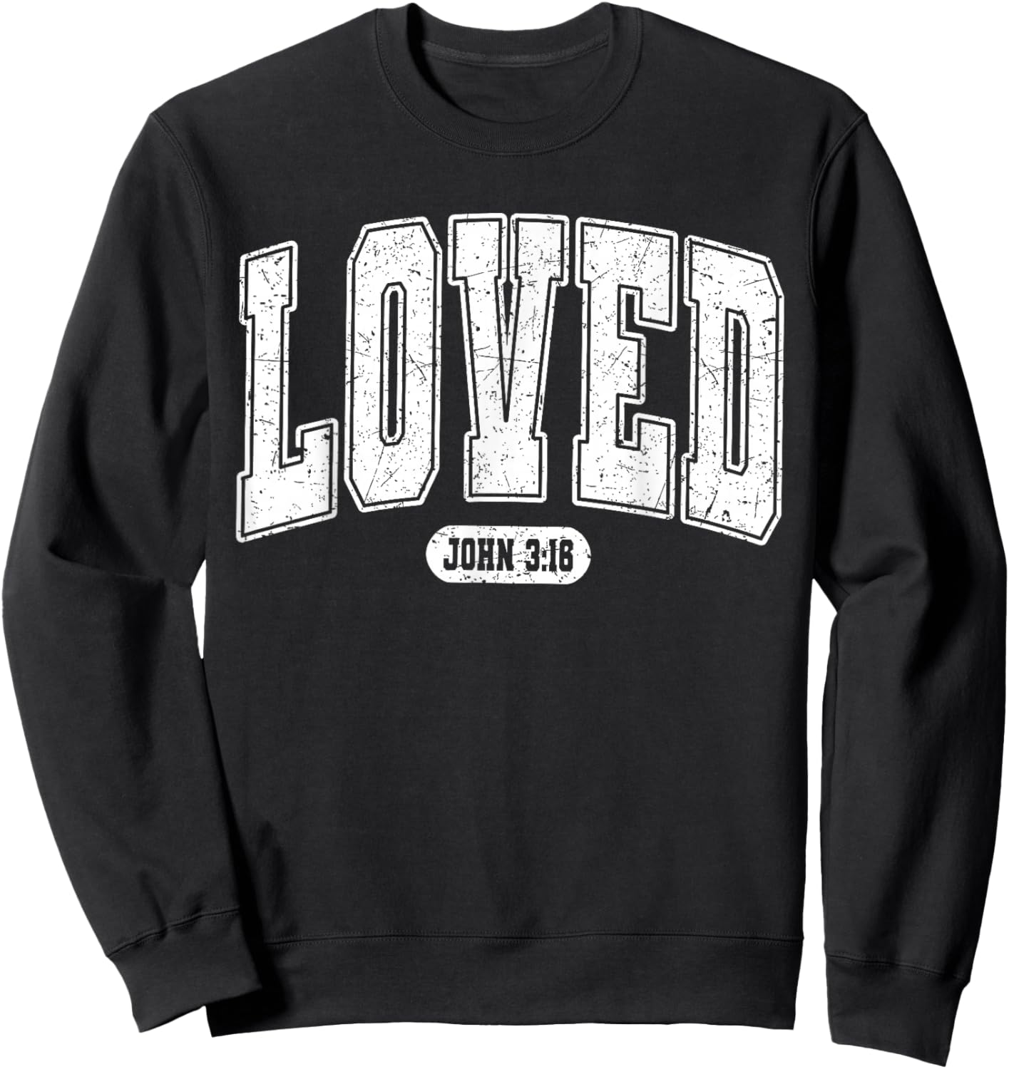 Loved Christian Faith Heart Valentines Day Men Women Kids Sweatshirt - Sweatshirt | Black
