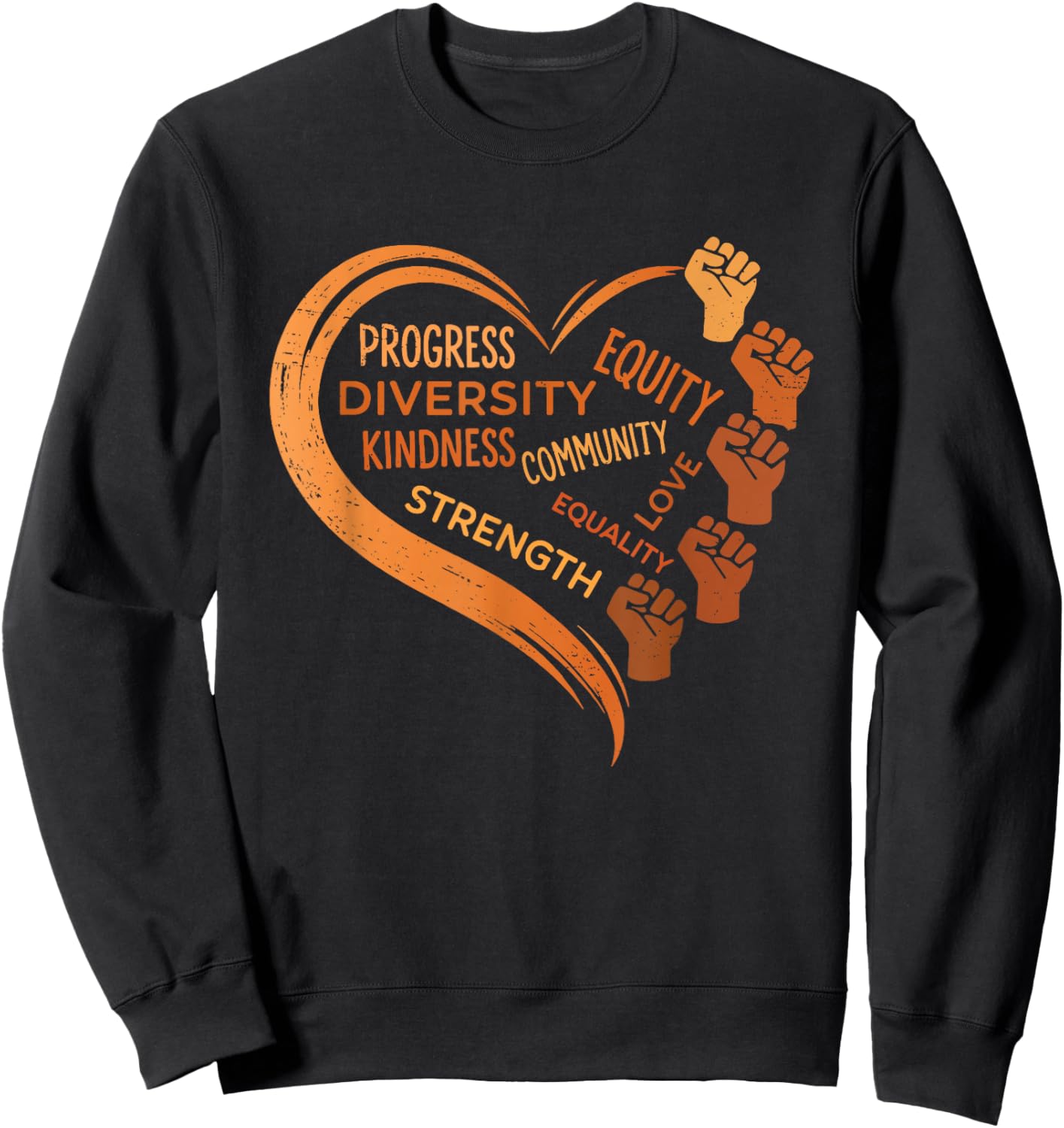 Black History Fists Diversity Equity Unity Sweatshirt - Sweatshirt | Black