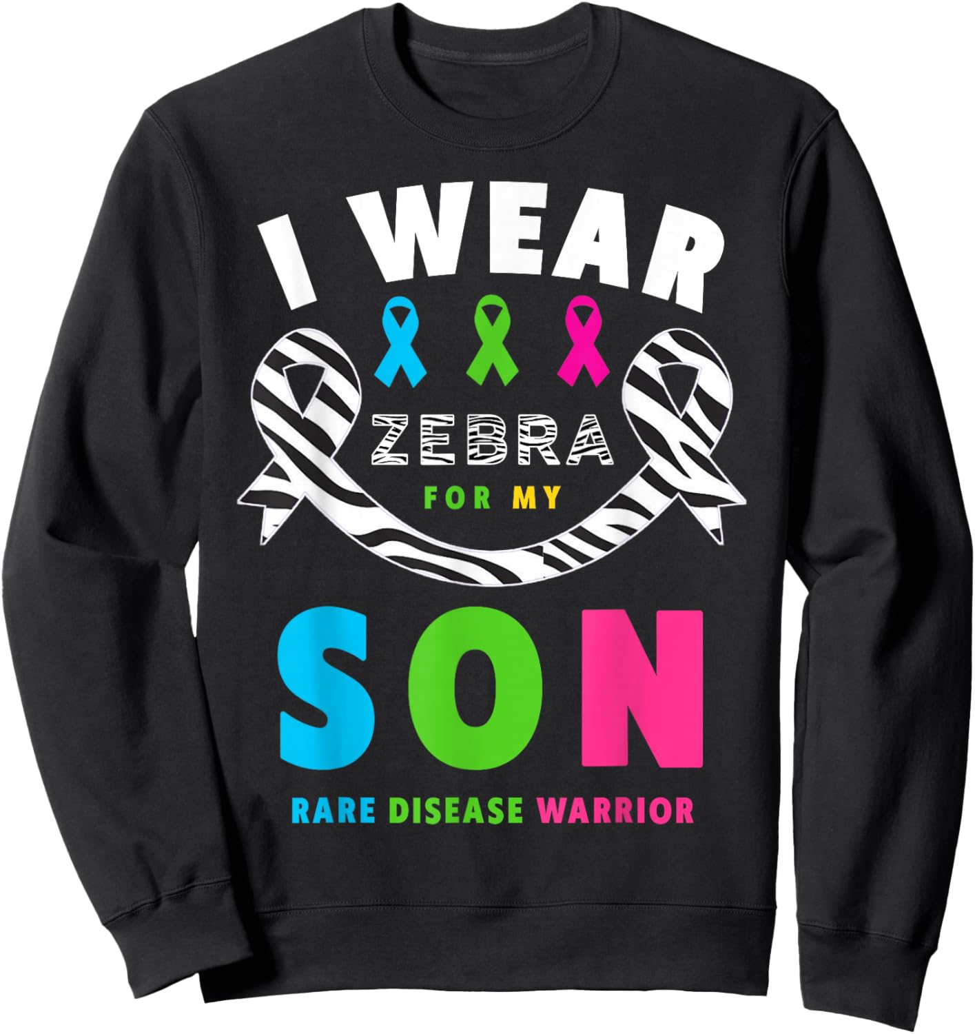 I Wear Zebra for My Son Shirt - Rare Disease Day 2026 Sweatshirt - Sweatshirt | Black