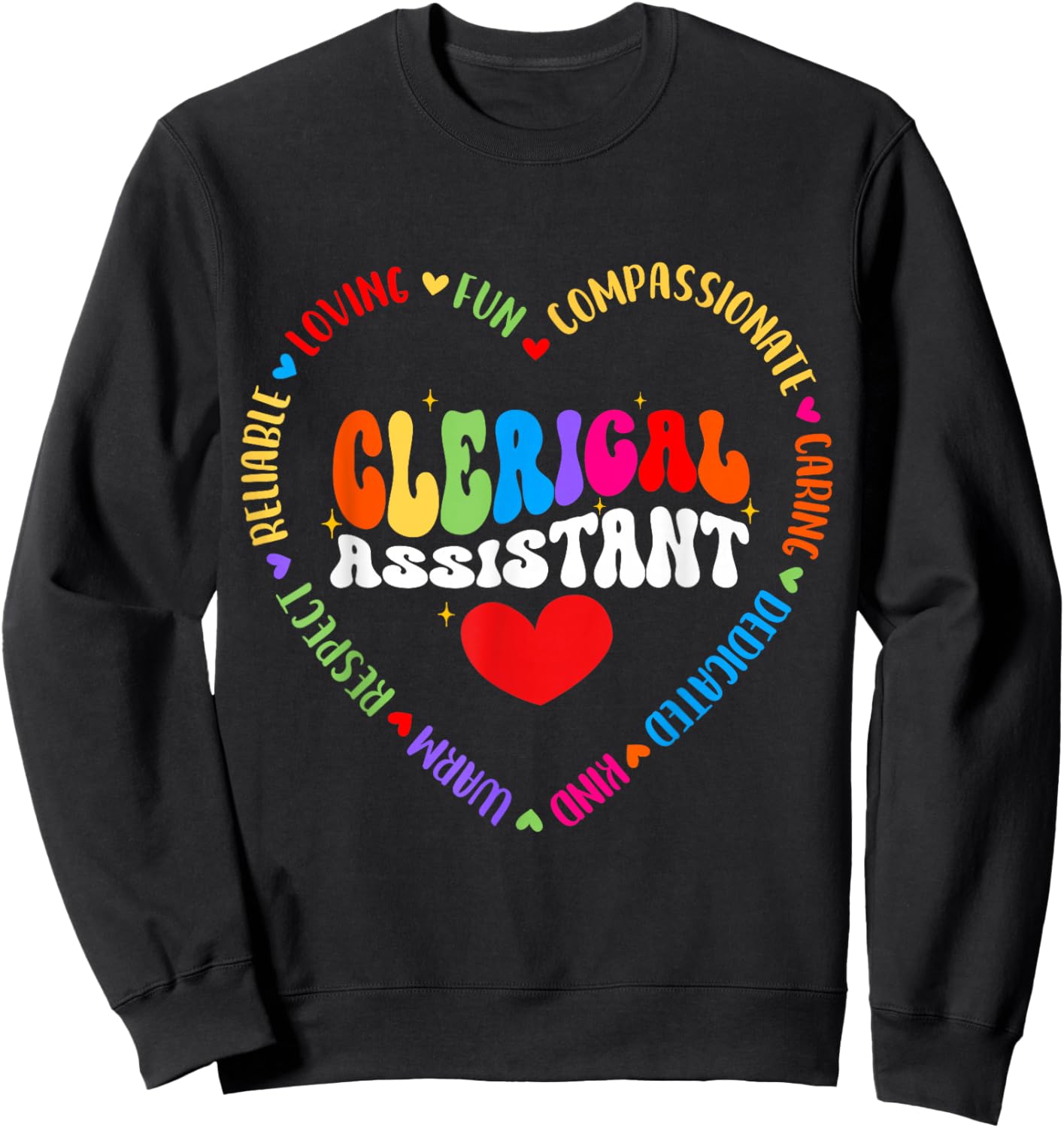 Groovy Clerical Assistant Customer Service School Admin Sweatshirt - Sweatshirt | Black