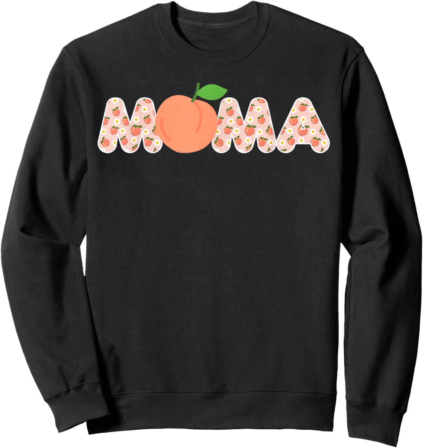 Mama of A Sweet Peach First Birthday Family Peach Party Sweatshirt - Sweatshirt | Black