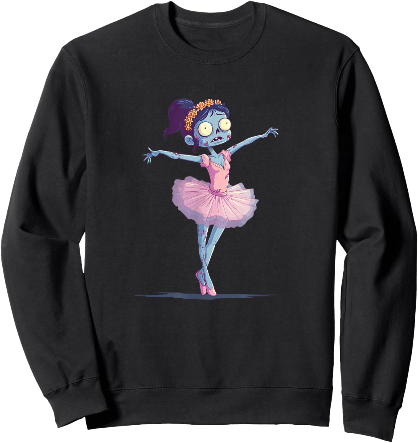 Awesome Dancing Zombie Costume for Halloween Ballerina Sweatshirt - Sweatshirt | Black