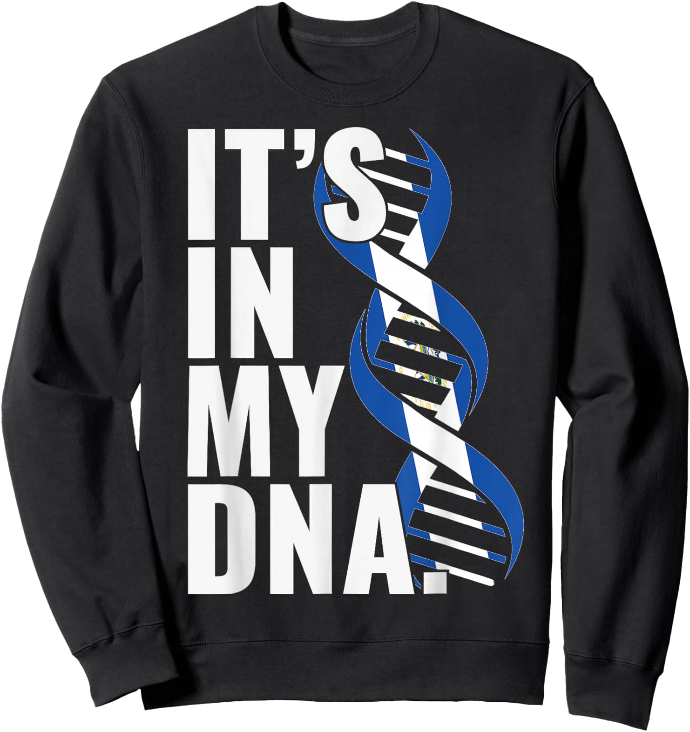 EL Salvador Roots Flag Fingerprint Graphic Patriotic Sweatshirt - Sweatshirt | Black