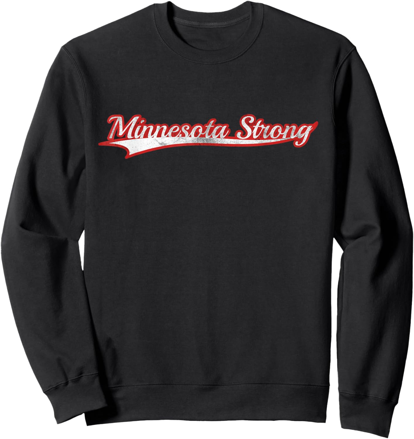 Minnesota Strong State Pride Community Vintage Varsity Sweatshirt - Sweatshirt | Black