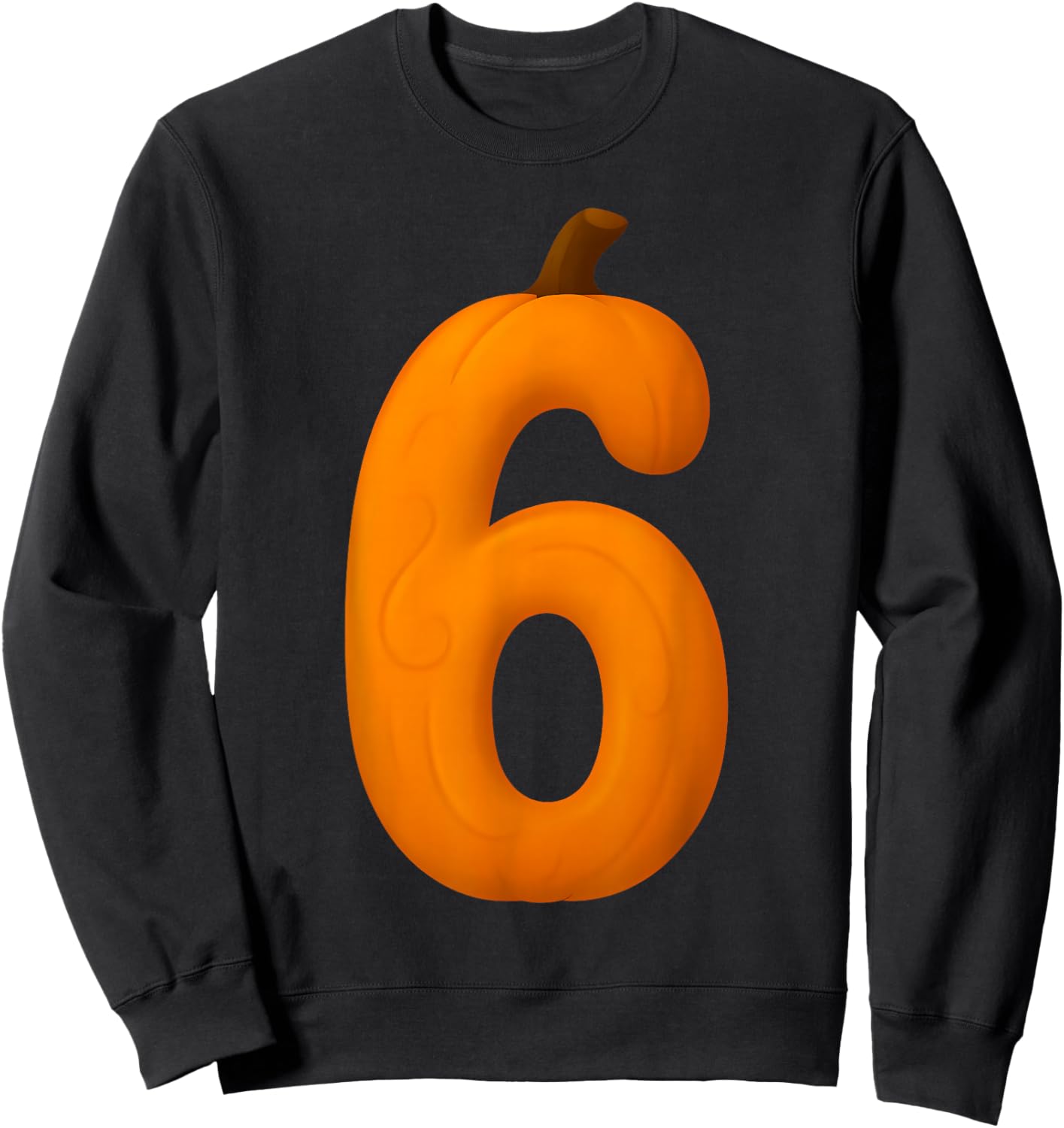 6 Number Six Seven Fall Pumpkin Halloween Funny Matching Sweatshirt - Sweatshirt | Black