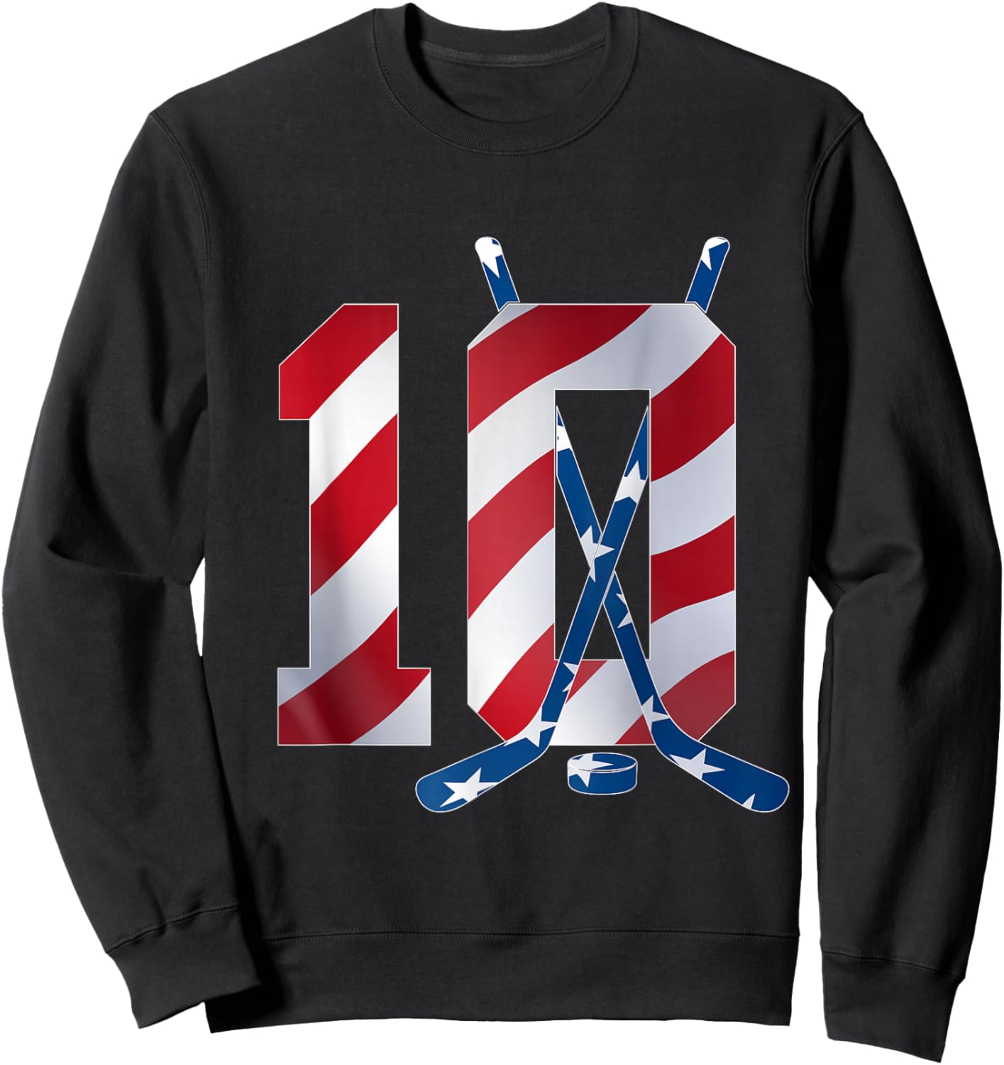 Number 10 Years ICE Hockey 10TH Birthday Sweatshirt - Sweatshirt | Black