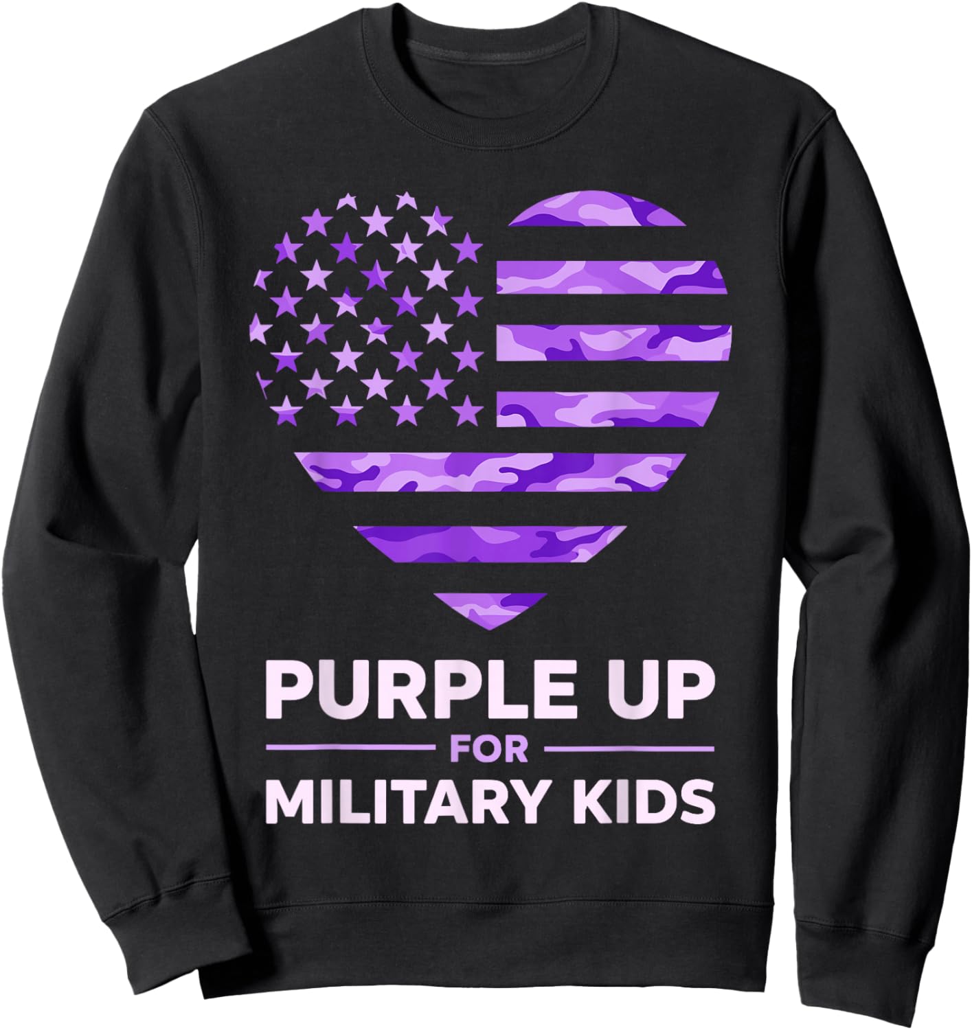 Purple Up for Military Kids Month of The Military Child Sweatshirt - Sweatshirt | Black
