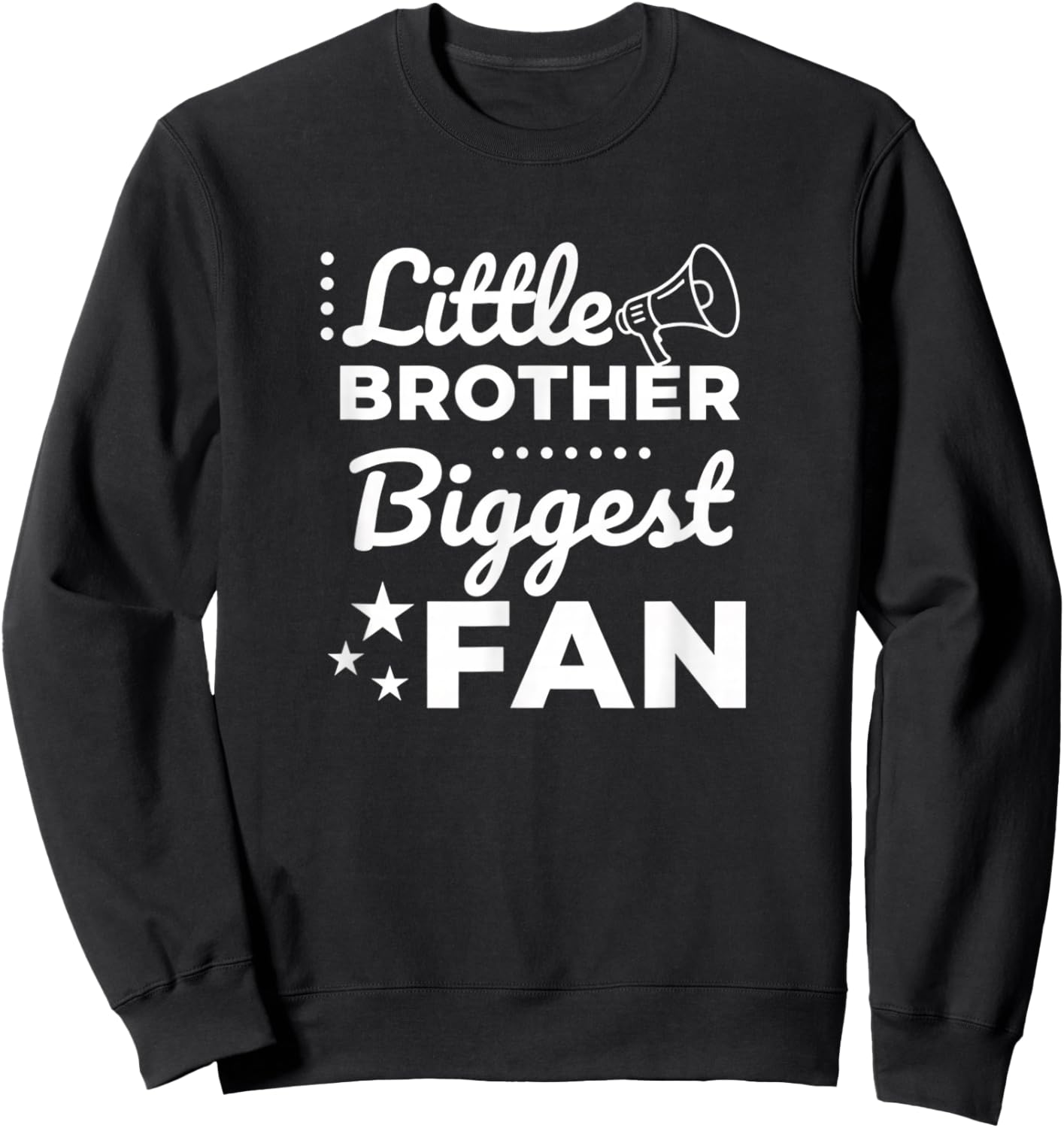 Little Brother Biggest Fan Kids Family Sports Supporter Sweatshirt - Sweatshirt | Black