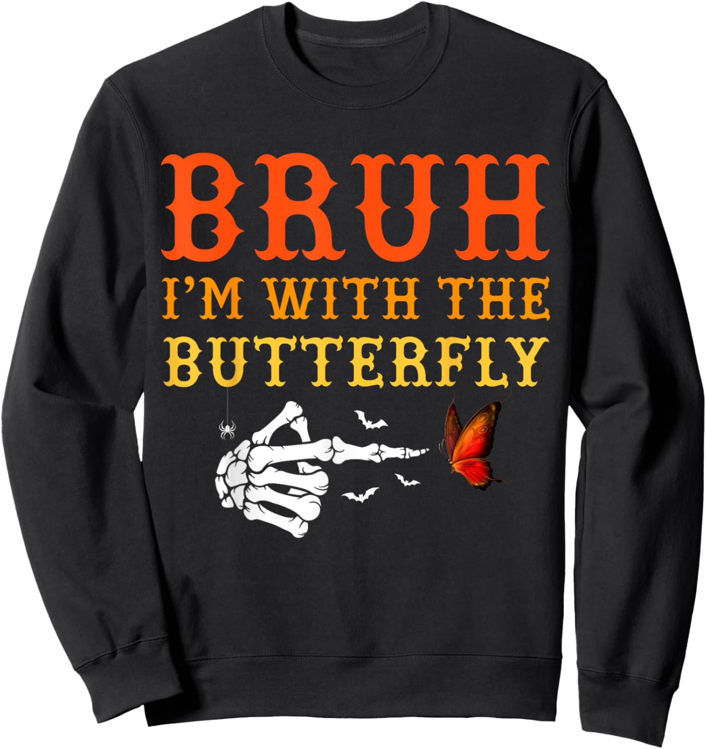 I'm with The Butterfly Couple Costume Halloween Sweatshirt - Sweatshirt | Black