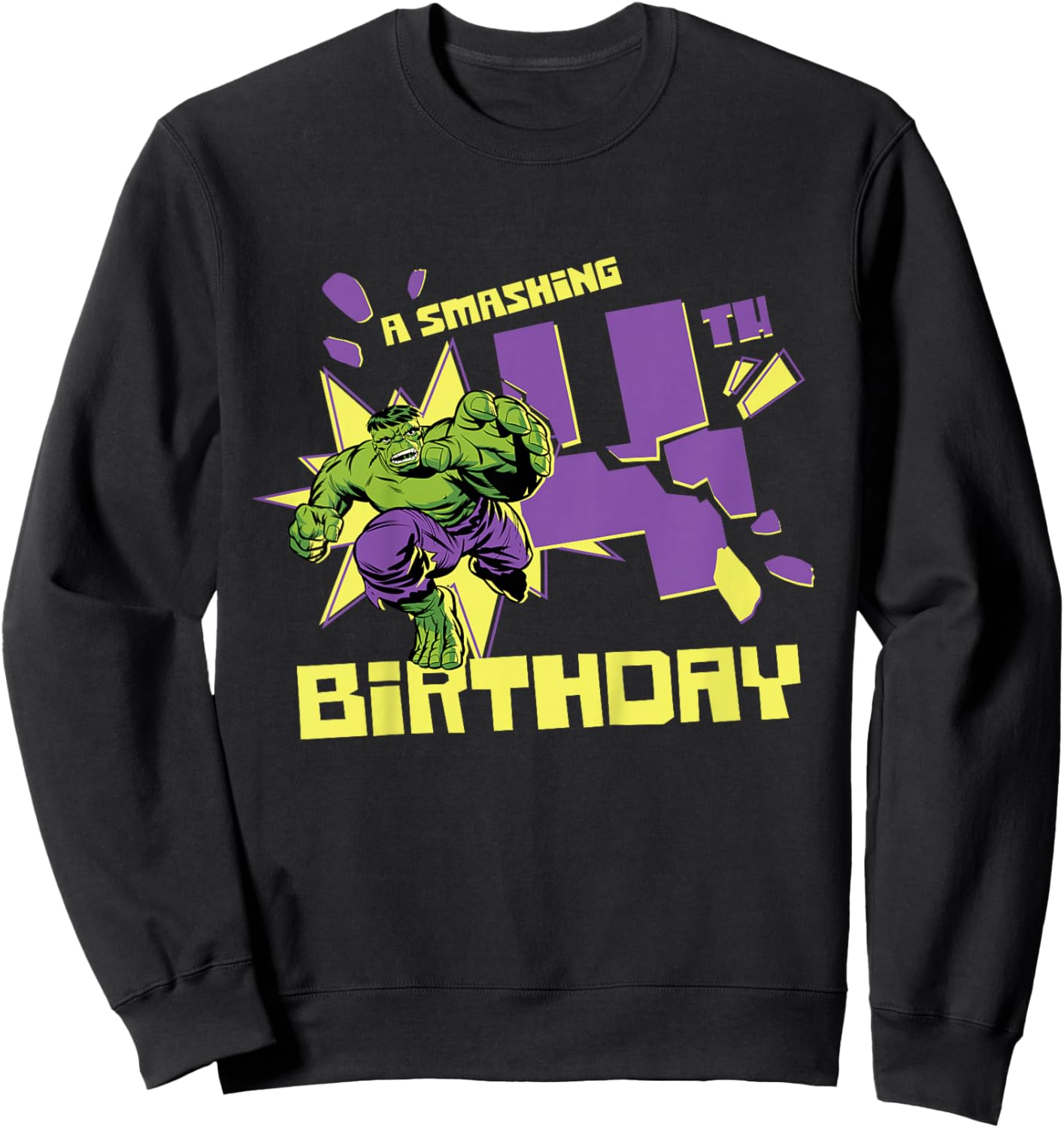 Marvel Super Heroes Hulk A Smashing 4th Birthday Party Sweatshirt - Sweatshirt | Black