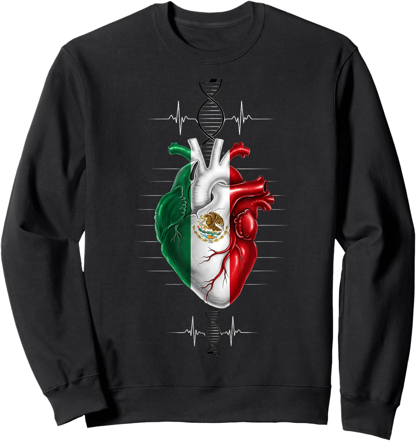 Mexico Flag Mexican Pride Mexican Roots Mexican Flag Sweatshirt - Sweatshirt | Black