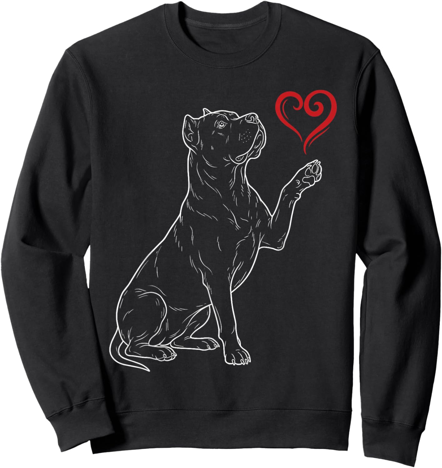 Cane Corso Lover Dog Art Holding Heart Valentines Sweatshirt - Sweatshirt | Black