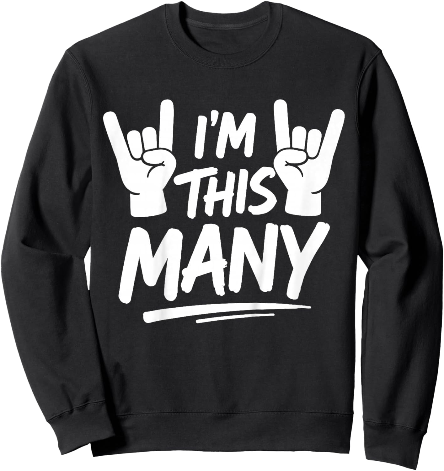 Kids I'm This Many Rock Hand Kids 4th Birthday Party 4 Years Old Sweatshirt - Sweatshirt | Black