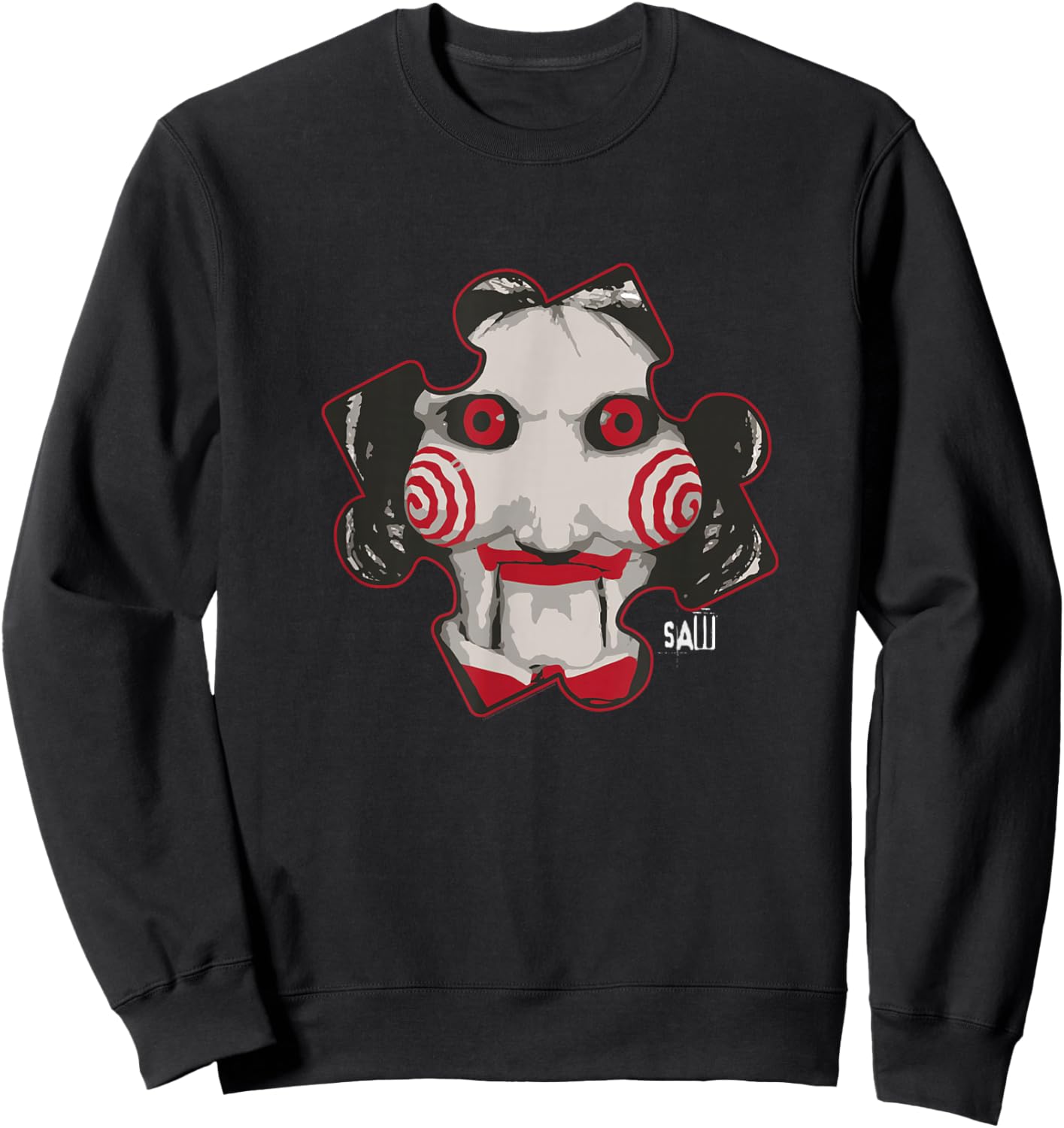Saw Billy The Puppet Puzzle Piece Sweatshirt - Sweatshirt | Black