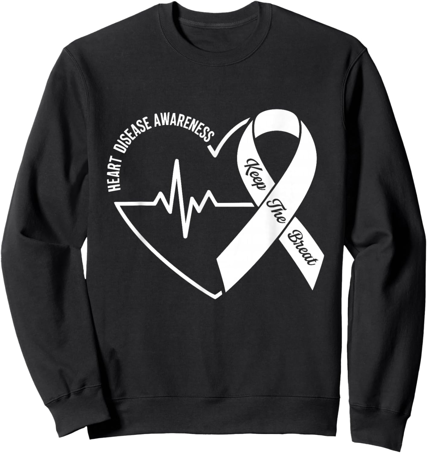 Wear Red Heart Disease Awareness Red Heart Health Sweatshirt - Sweatshirt | Black
