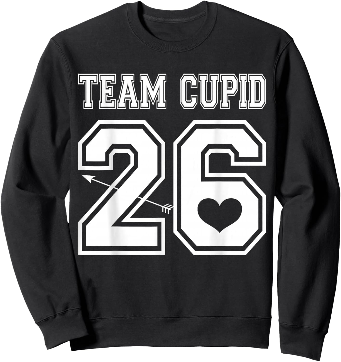 Groovy Team Cupid 2026 Happy Valentine's Day 2026 Costume Sweatshirt - Sweatshirt | Black