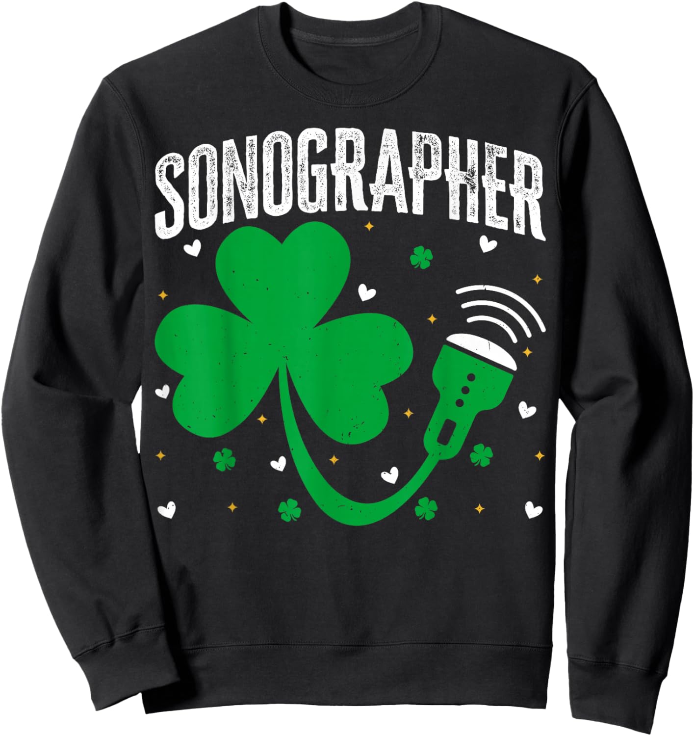 Ultrasound Tech Sonographer St Patricks Day Sonography Sweatshirt - Sweatshirt | Black