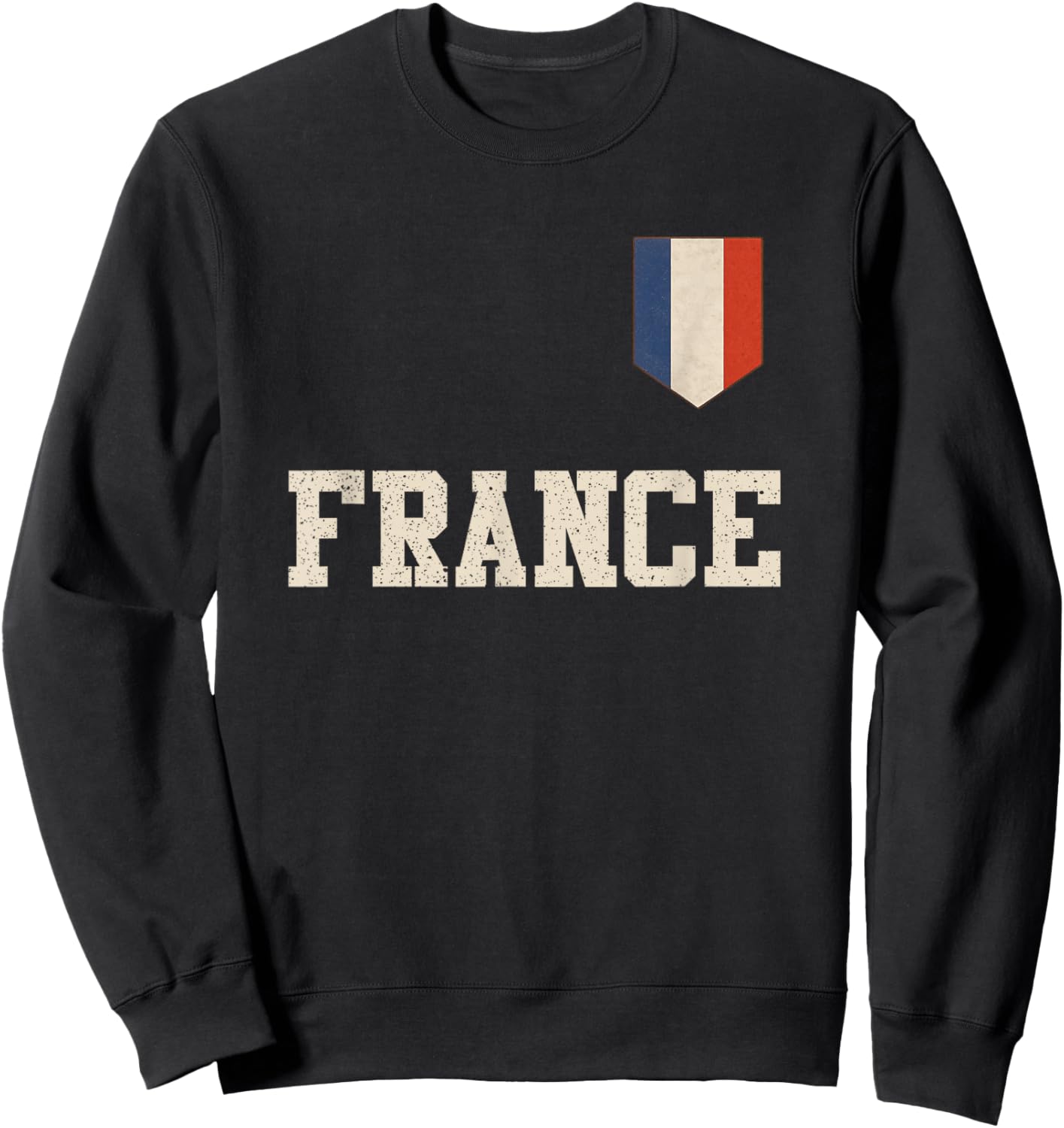 Vintage French Flag of France Men Women Kids Youth Girl Sweatshirt - Sweatshirt | Black