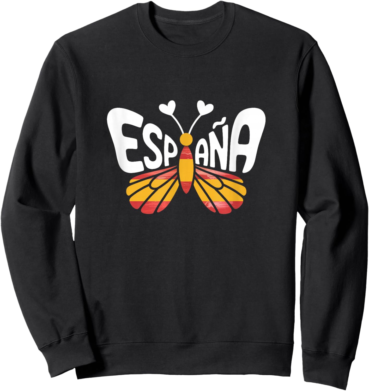 Spain Espana Butterfly - Spanish Flag Colors Souvenir Sweatshirt - Sweatshirt | Black