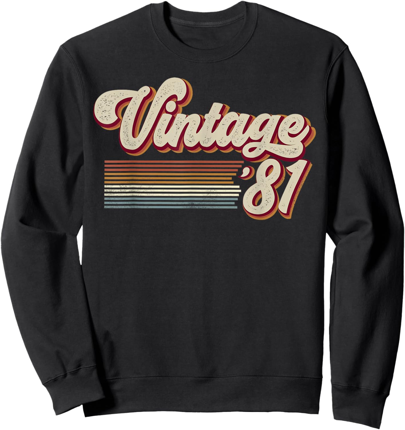 Vintage 1981 Retro Sunset Classic 44-Year-Old 44th Birthday Sweatshirt - Sweatshirt | Black