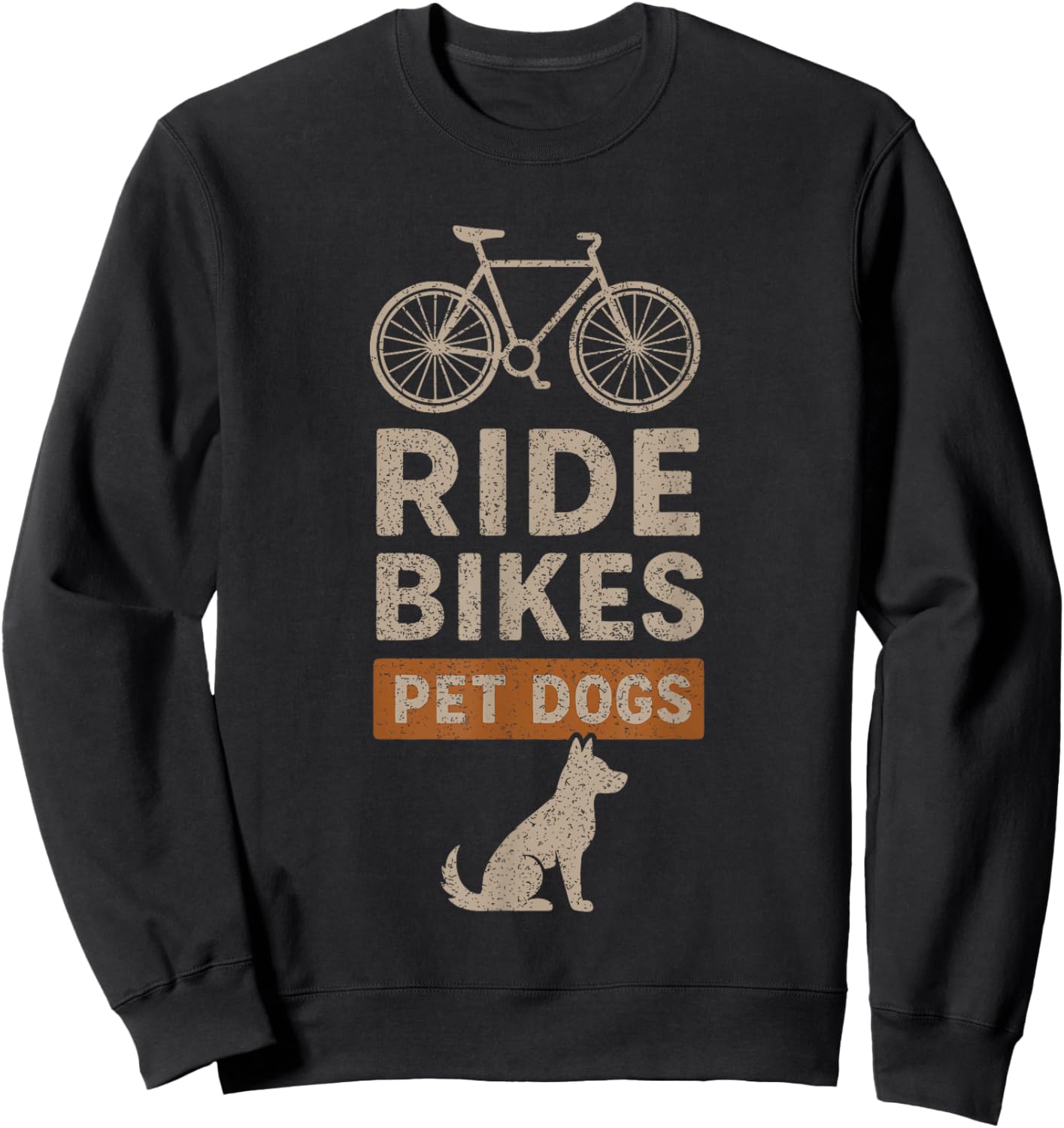 Ride Bikes Pet Dogs Lovers Retro Vintage Cycling Lovers Sweatshirt - Sweatshirt | Black