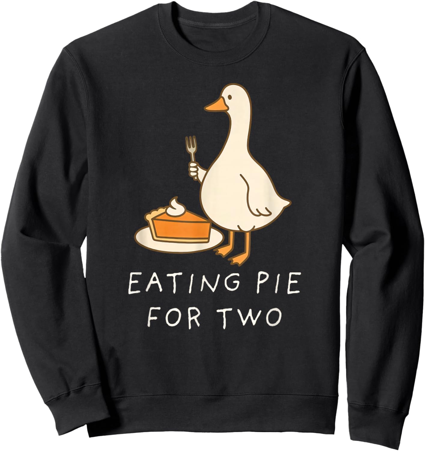 Eating Pie for Two Silly Goose Baby Announcement Maternity Sweatshirt - Sweatshirt | Black