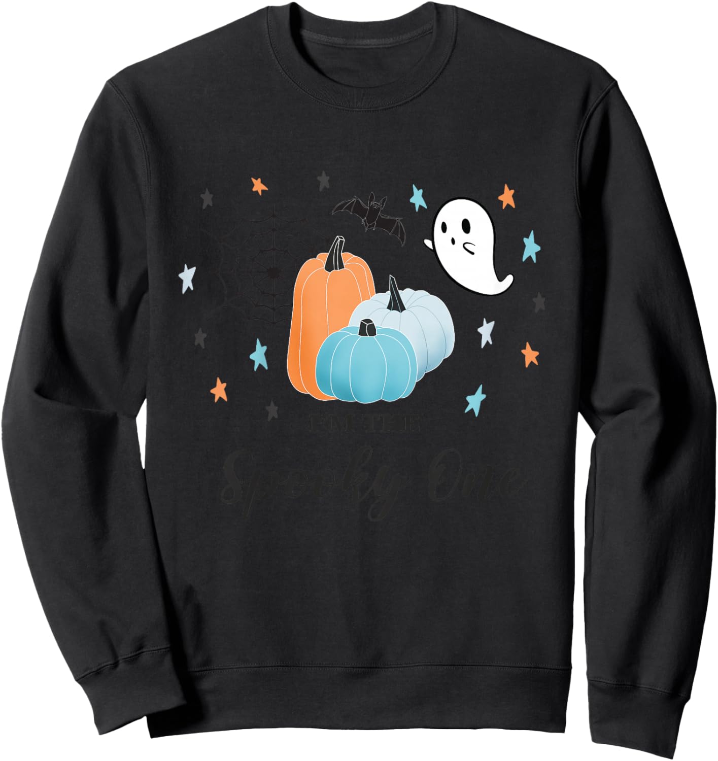 Kids I'm The Spooky One First Birthday Blue Pumpkin Halloween 1 Sweatshirt - Sweatshirt | Black