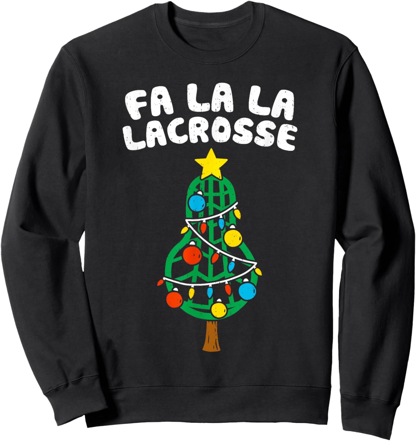 Funny FA La Lacrosse Christmas Lax Player Goalie Team Sport Sweatshirt - Sweatshirt | Black