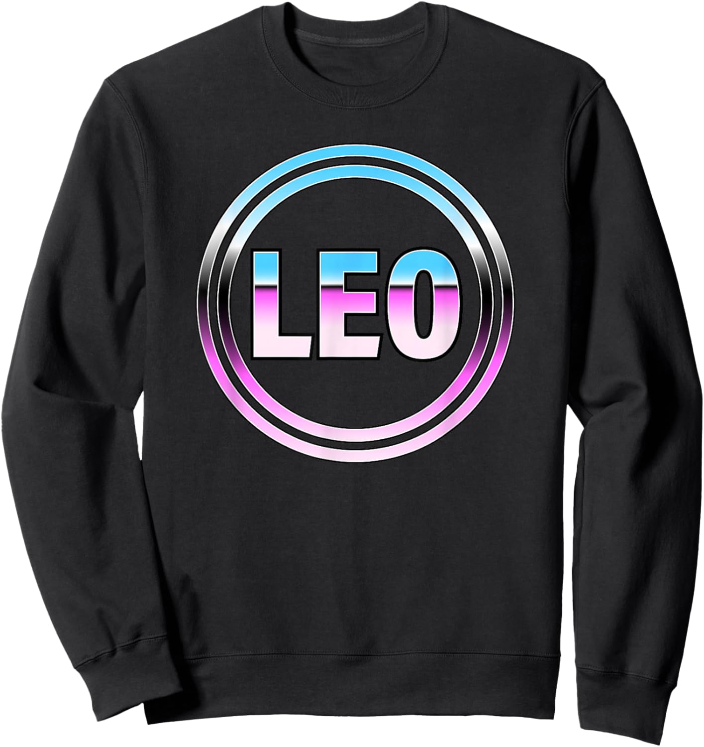 Leo Retro Style Astrology Sweatshirt - Sweatshirt | Black