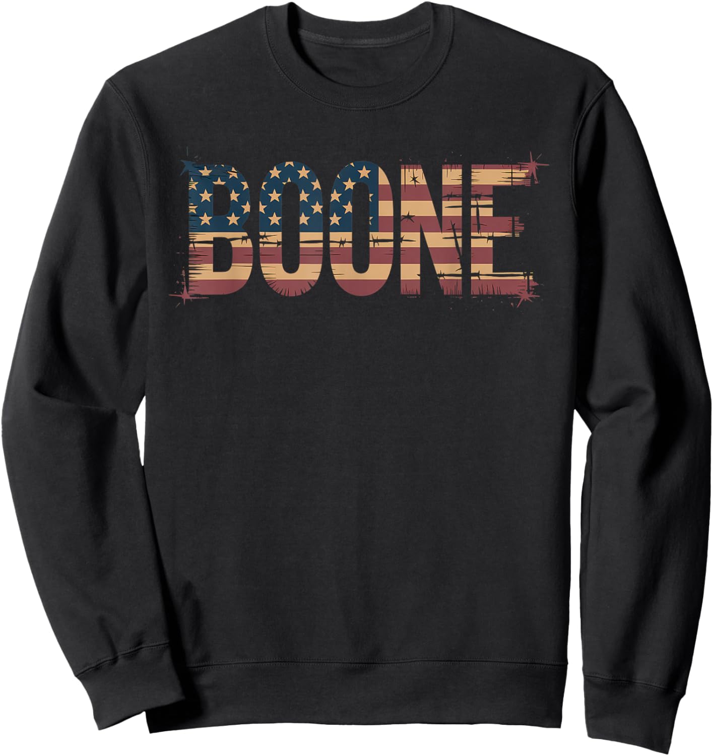 Boone Name American Flag 80's Vintage NC Retro Sweatshirt - Sweatshirt | Black