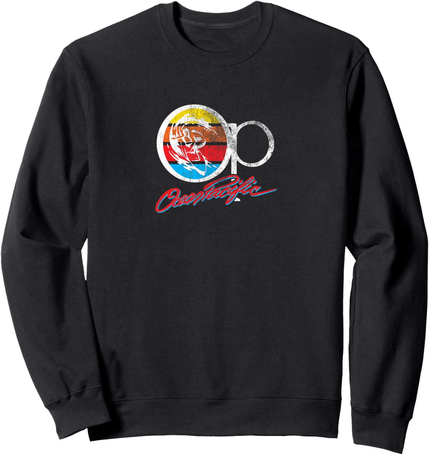Op Ocean Vintage Pacific Ocean Beach Sun Palm Trees Retro Sweatshirt - Sweatshirt | Black