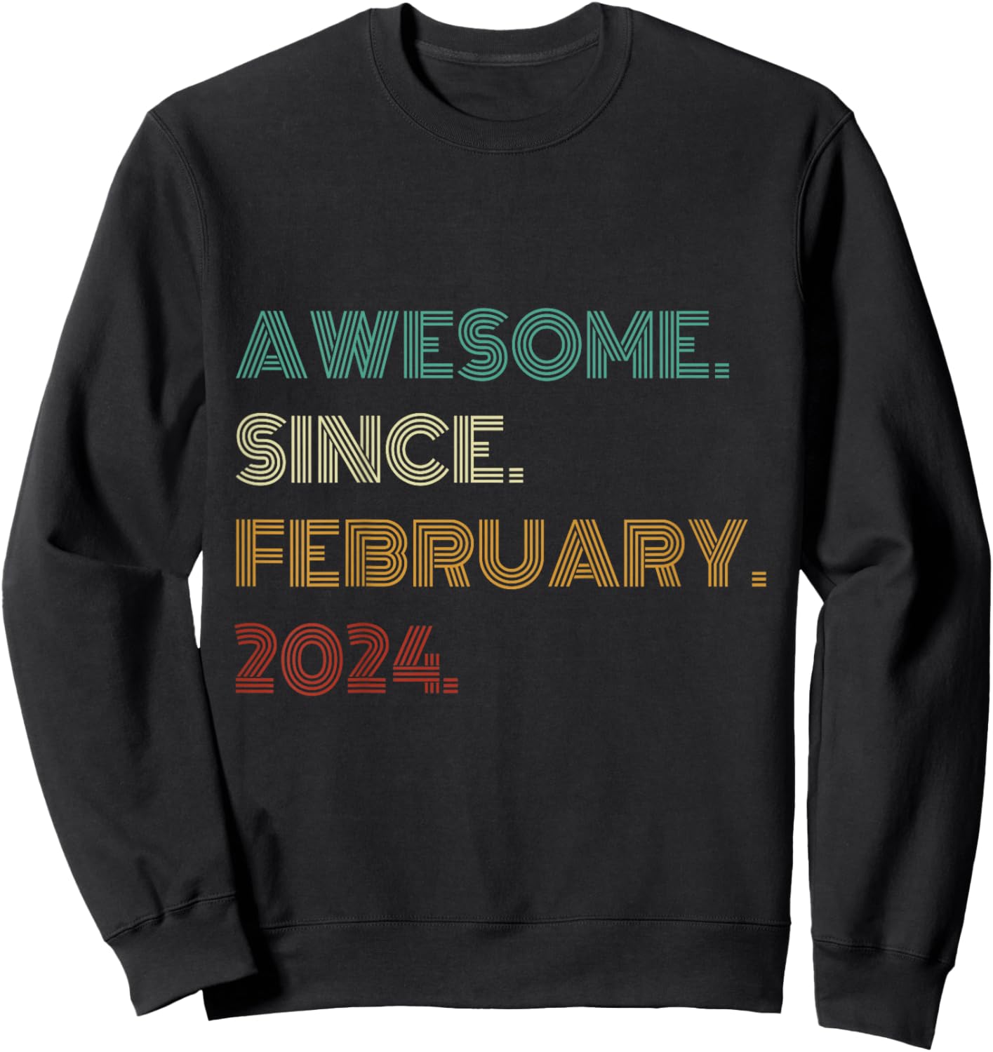Kids 2 Years Old Awesome Since February 2024 2nd Birthday Sweatshirt - Sweatshirt | Black