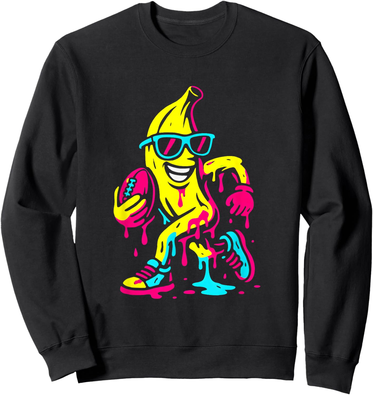 Banana Football Drip Funny Kids Youth Boys Girls Sweatshirt - Sweatshirt | Black