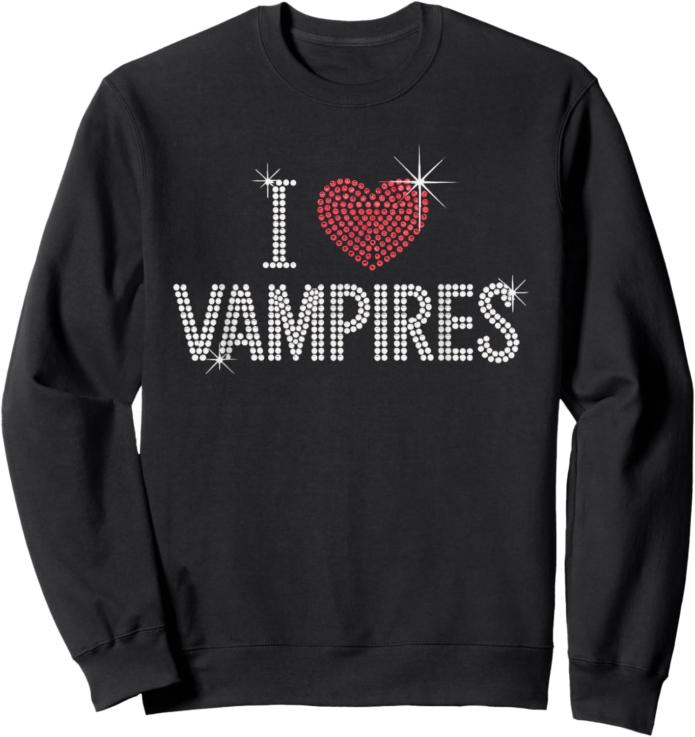 I Love Vampires Cute Halloween Sweatshirt - Sweatshirt | Black