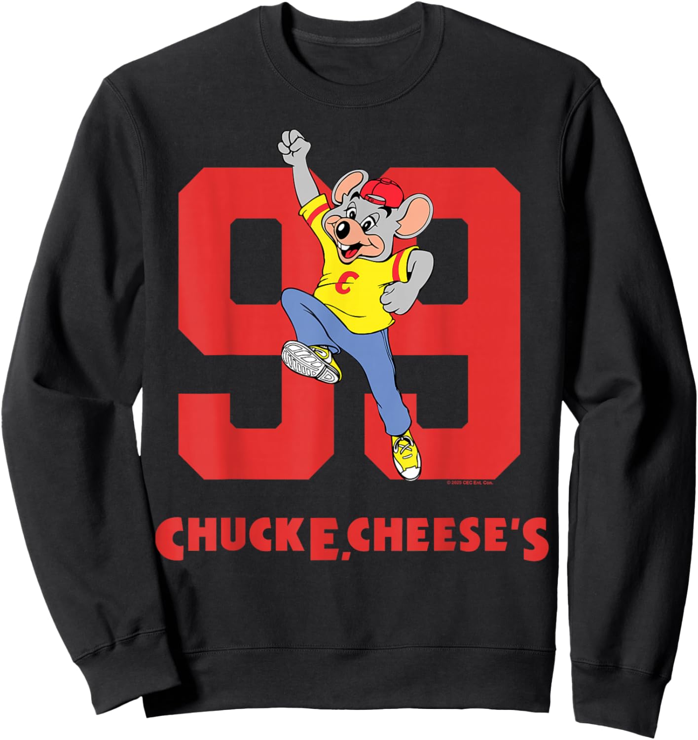 Chuck E. Cheese Number 99 Super Jump Retro 90's Art Design Sweatshirt - Sweatshirt | Black