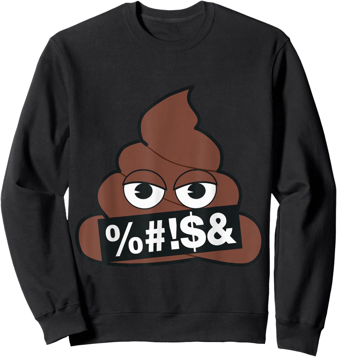Official Emoji Poop Censored Yellow Smile Face Sweatshirt - Sweatshirt | Black