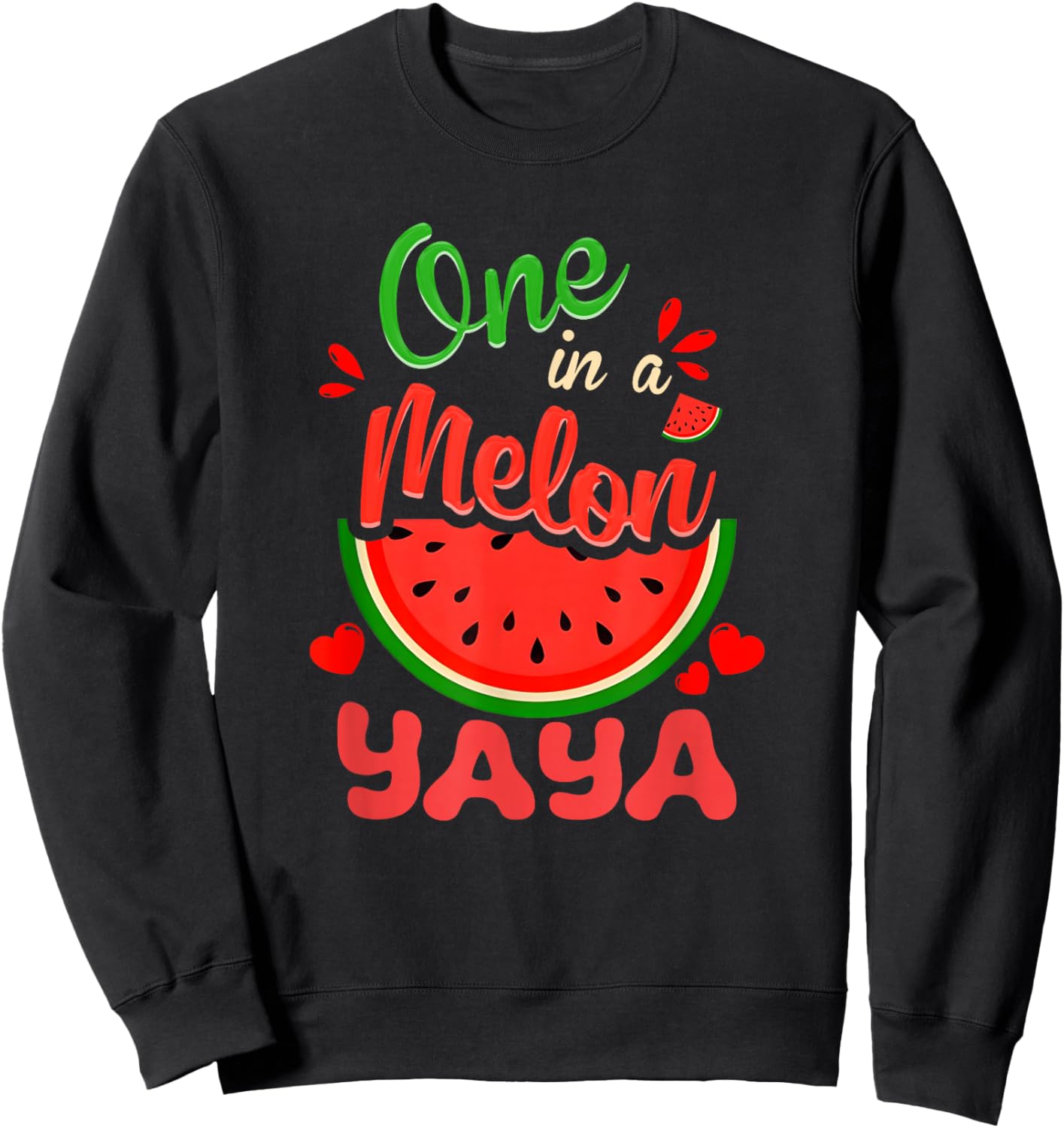 One in a Melon Yaya 1st Birthday Party Family Matching Sweatshirt - Sweatshirt | Black