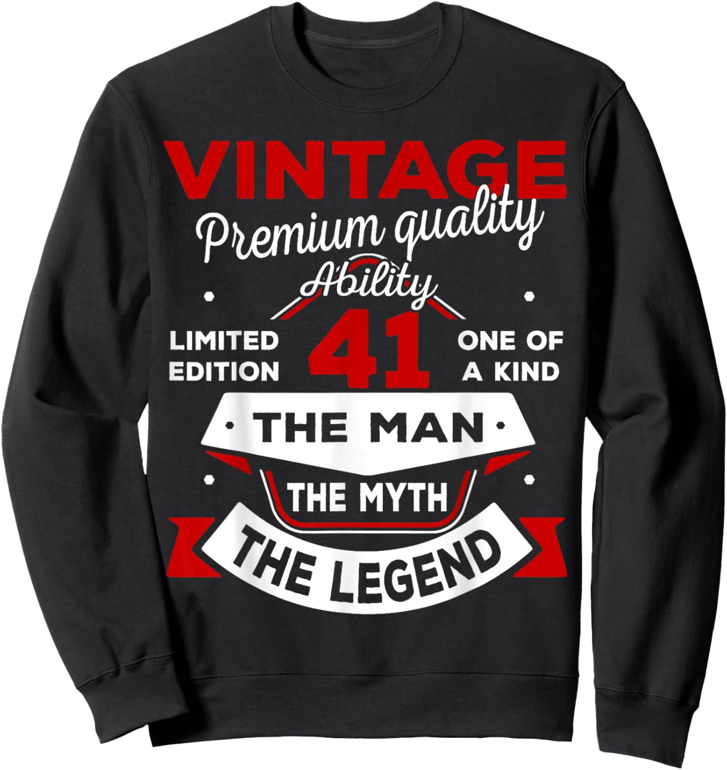 41st Birthday Gift Man Myth Legend 1985 41 Years Old Sweatshirt - Sweatshirt | Black