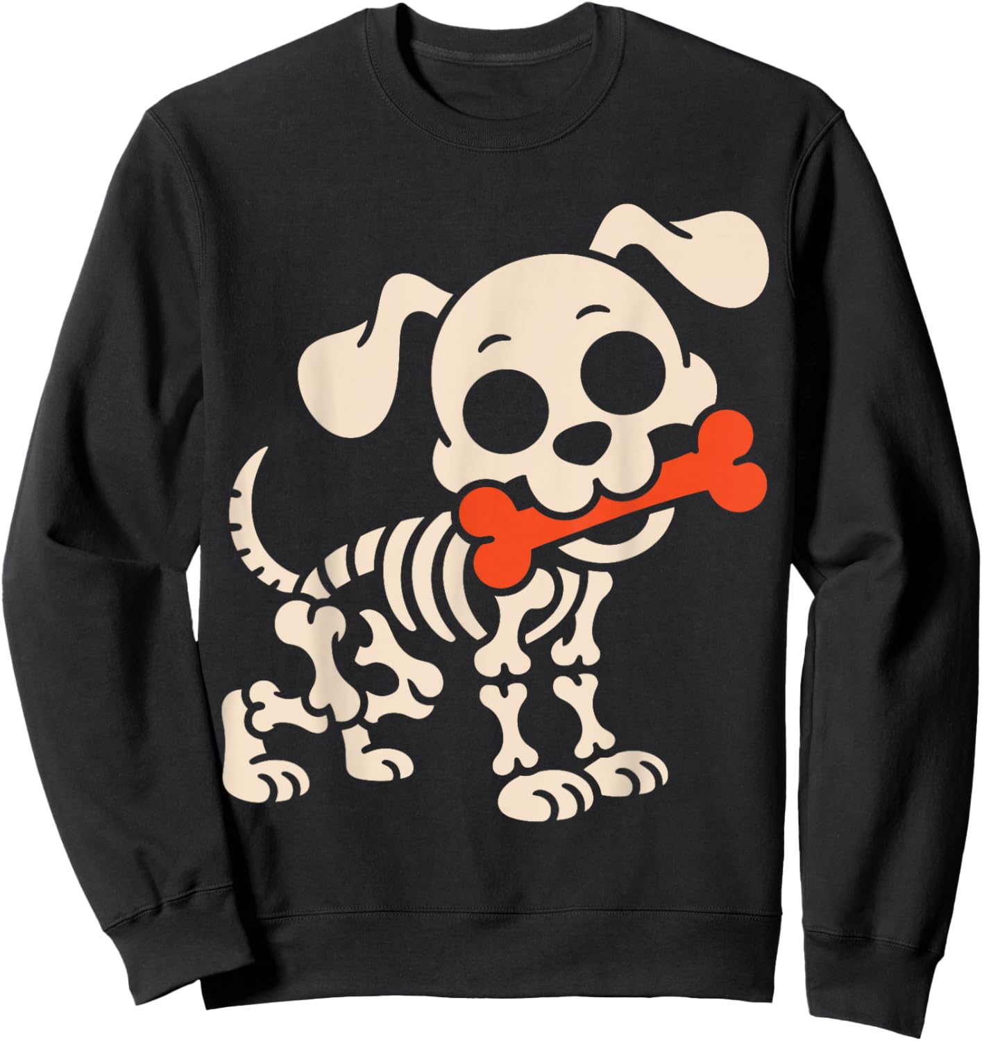 Funny Dog Halloween Skeleton Costume Spooky Season Sweatshirt - Sweatshirt | Black