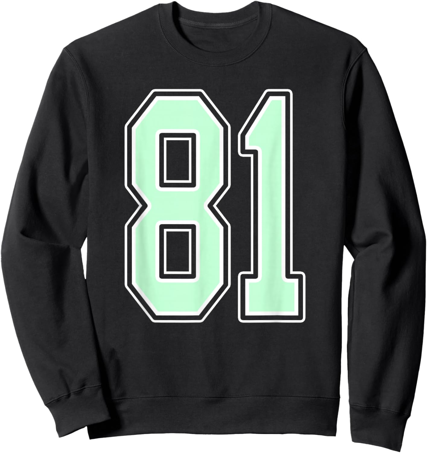 Cute Mint Green Number 81 Jersey Player Uniform #81 Fan Sweatshirt - Sweatshirt | Black
