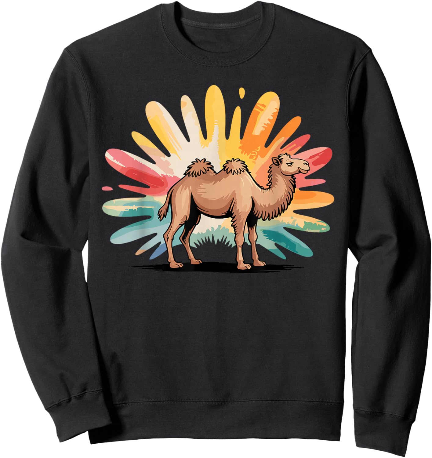 Best Camel Art Women Kids Zoo Animal Camel Lovers Sweatshirt - Sweatshirt | Black
