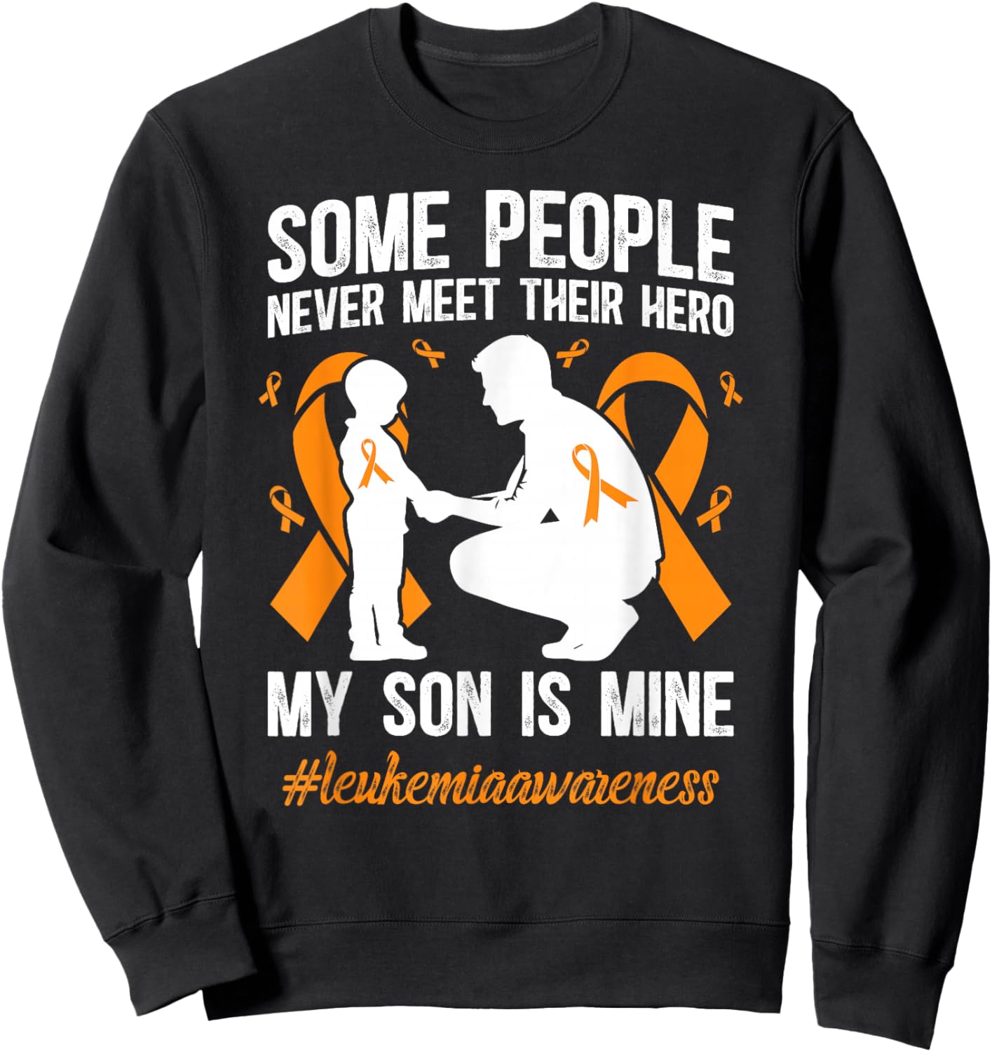 Leukemia Awareness Proud Leukemia Dad of A Leukemia Warrior Sweatshirt - Sweatshirt | Black