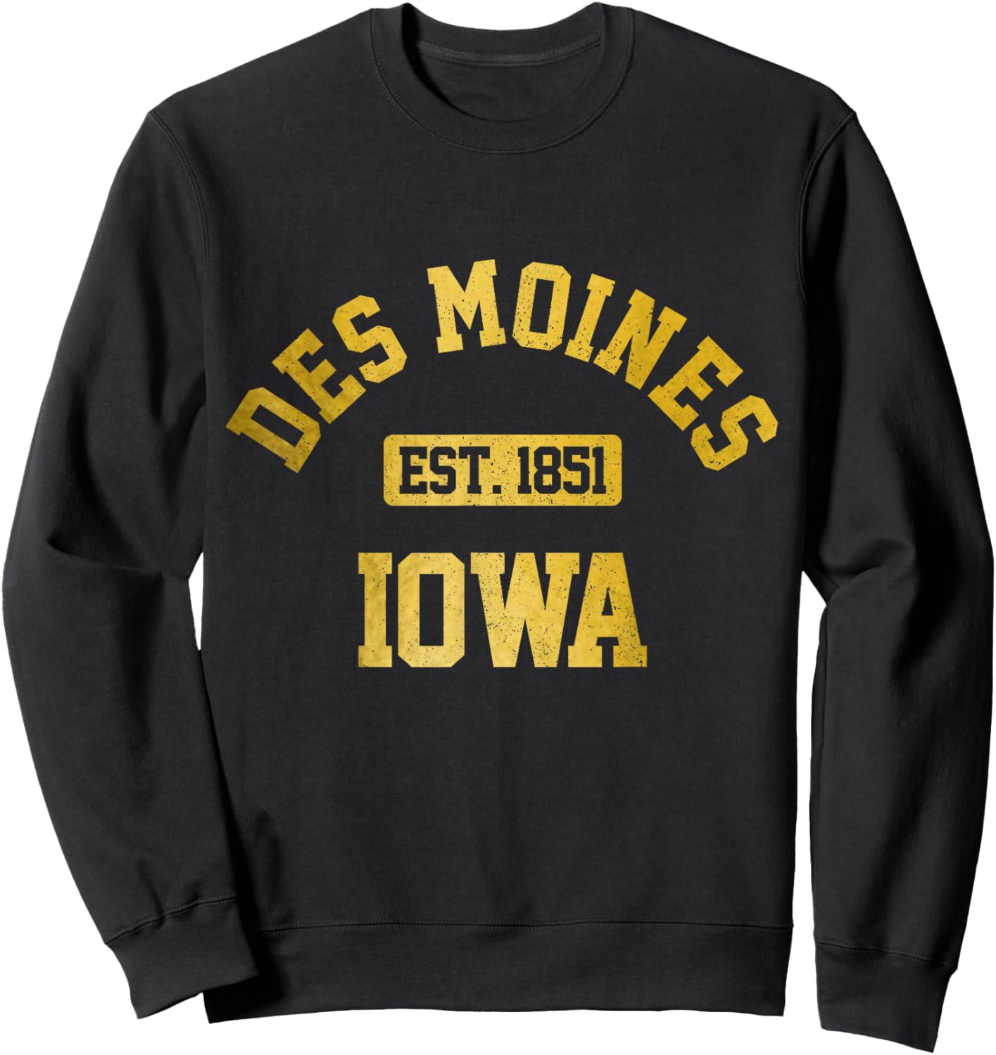 Des Moines Iowa Vintage Pride Sweatshirt - Sweatshirt | Black