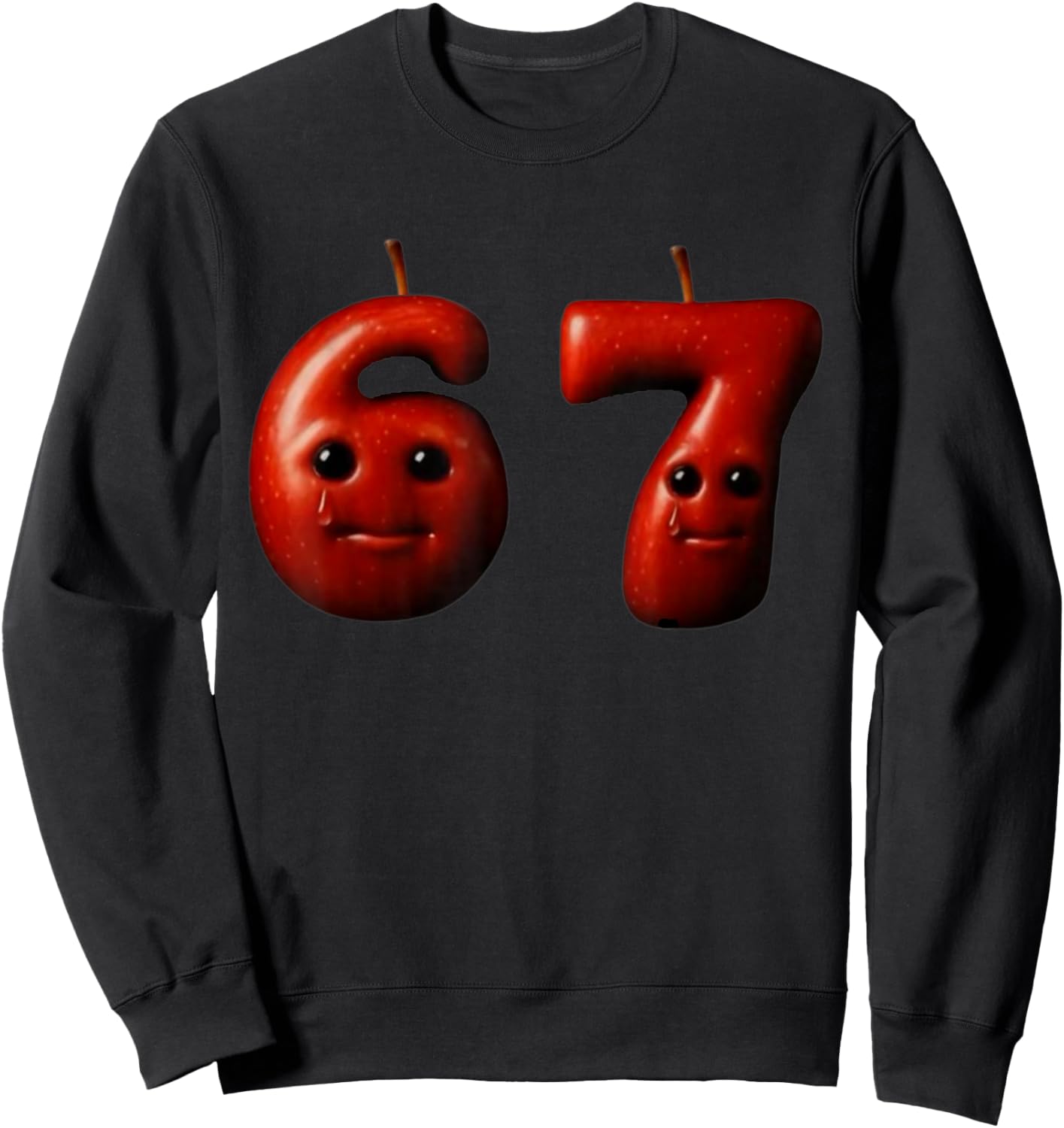 Funny 67 Silly AI Apple gen z Meme BrainRot Humor Sweatshirt - Sweatshirt | Black