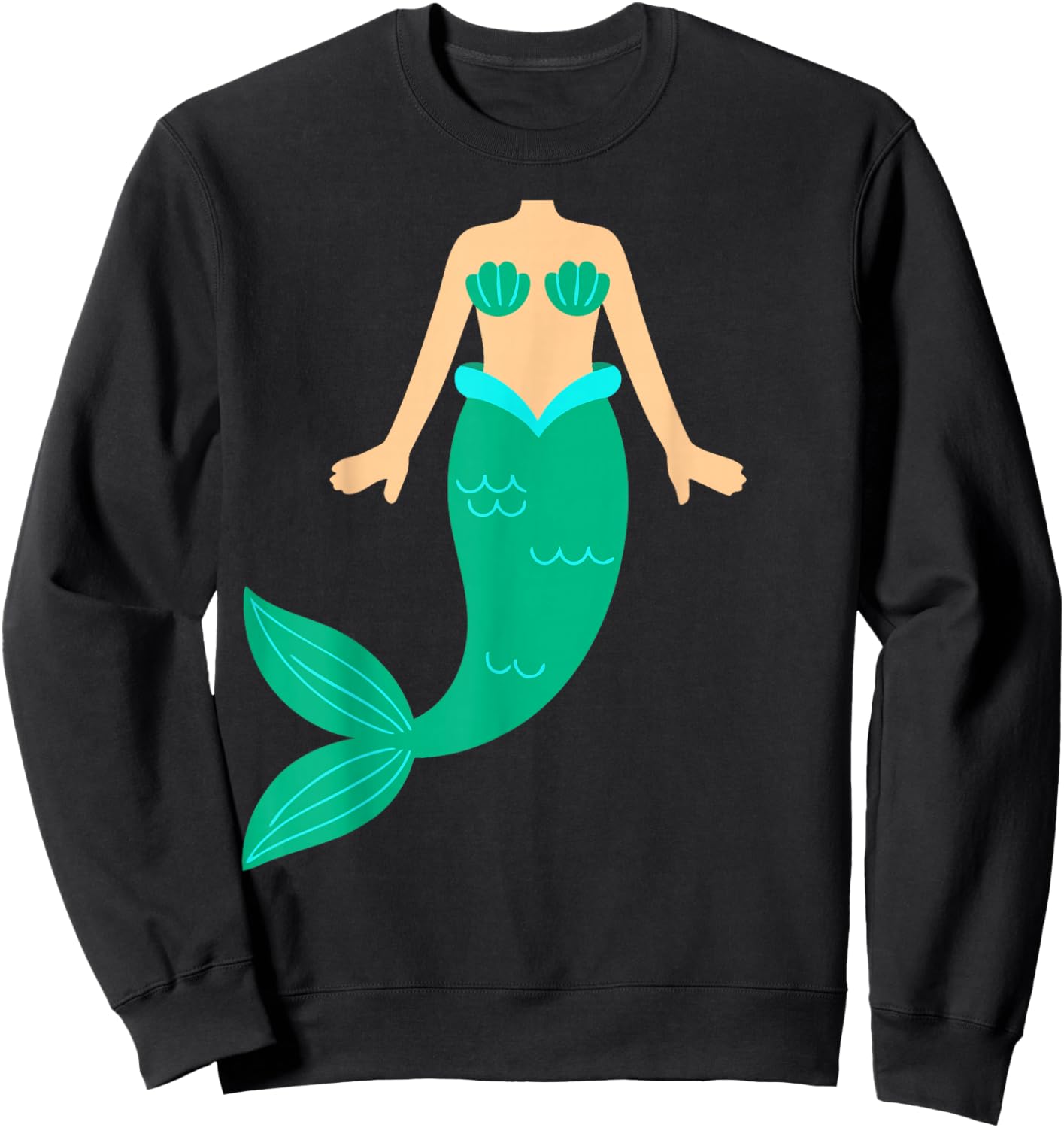 Mermaid Shirt Adult Men Women Kids Body Mermaid Costume Sweatshirt - Sweatshirt | Black