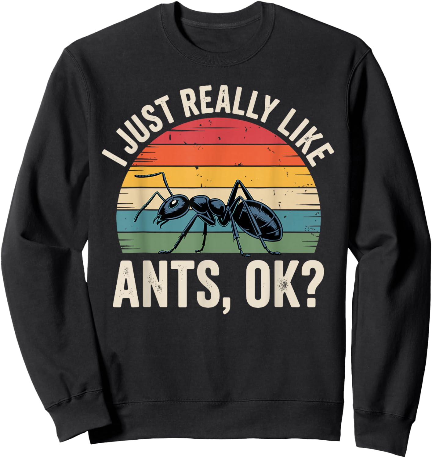 Funny Ant Art Women Kids Insect Entomology Ants Sweatshirt - Sweatshirt | Black