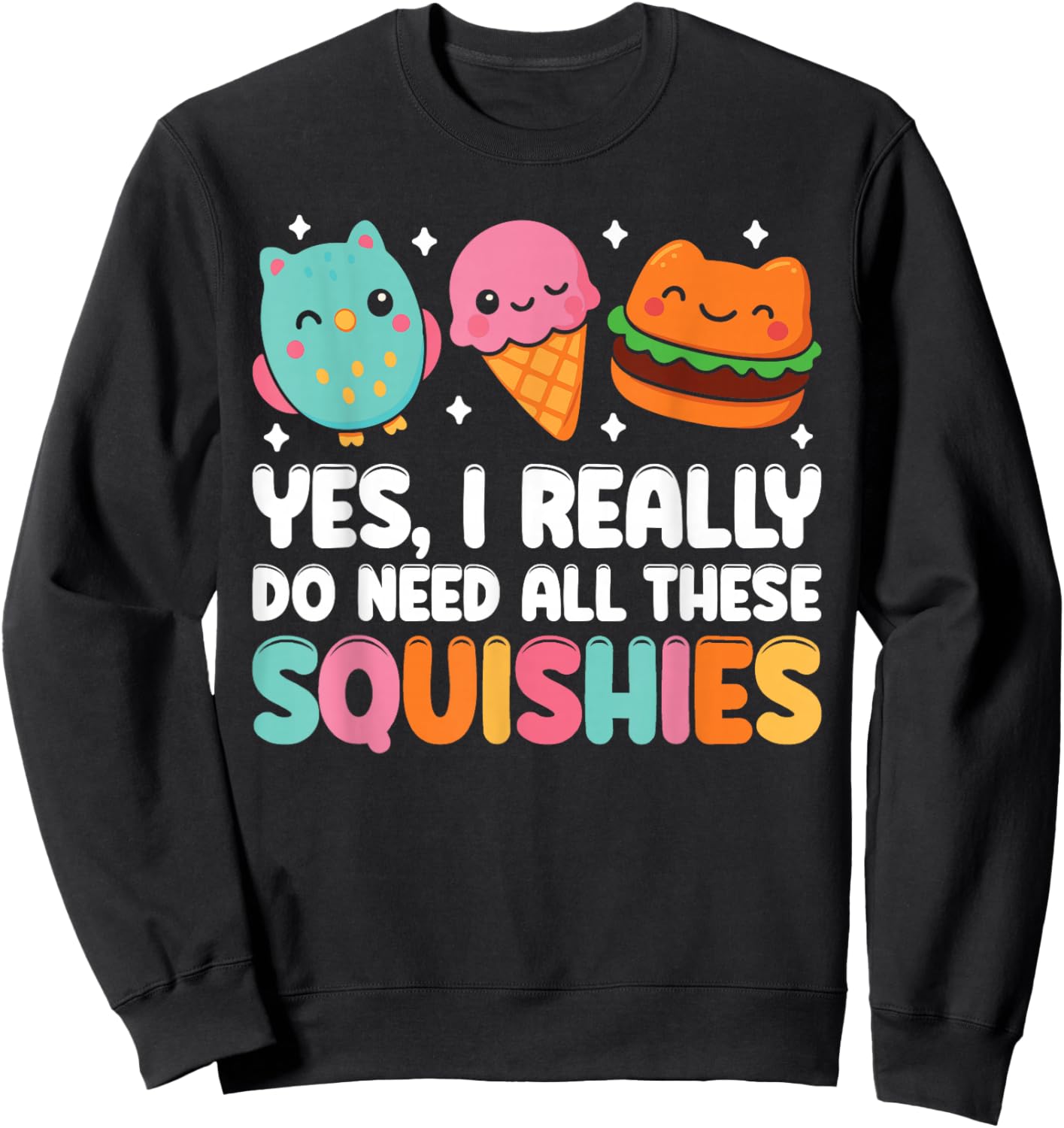 Toddler Squishy Girls Squishies Boys Squish Squad Sweatshirt - Sweatshirt | Black