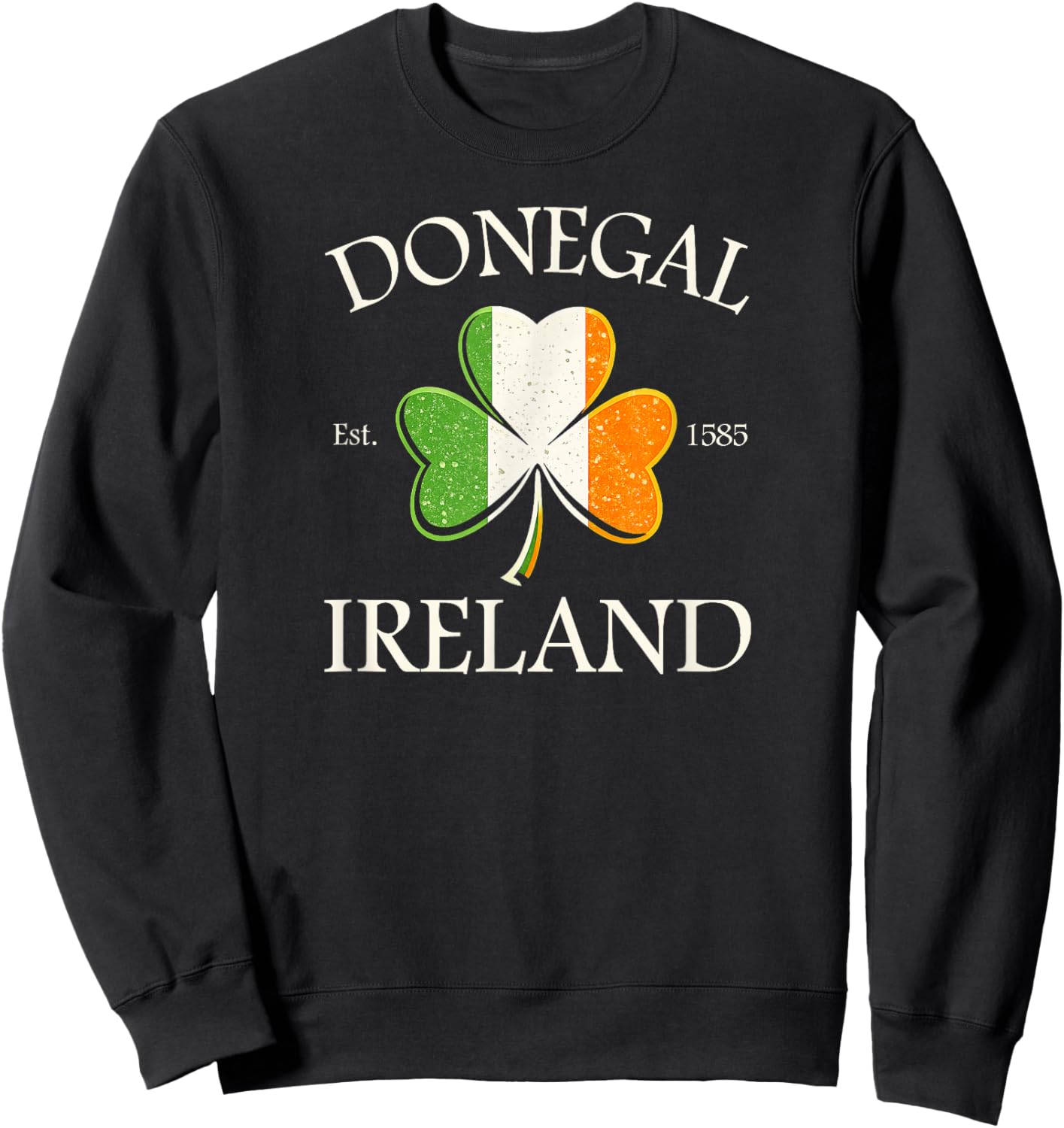 Donegal Ireland Est 1585 Shamrock St. Patrick’s Day Sweatshirt - Sweatshirt | Black