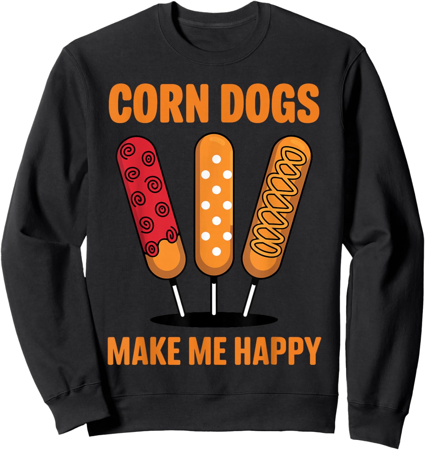 Cool Corn Dog Novelty Women Adult Corn Dog Lover Sweatshirt - Sweatshirt | Black
