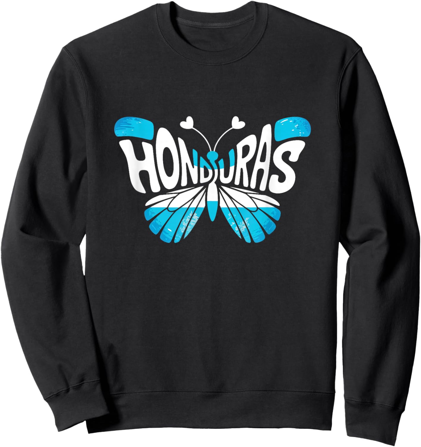 Honduras Butterfly - Honduran Flag Colors Souvenir Sweatshirt - Sweatshirt | Black